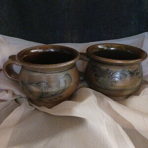 Over sized Shaffer pottery mugs